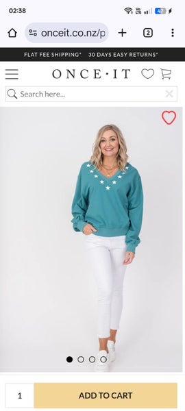 Stella + Gemma - Thea Sweater - Teal Stars - Colour: blue - Size: 12 Carousel 1