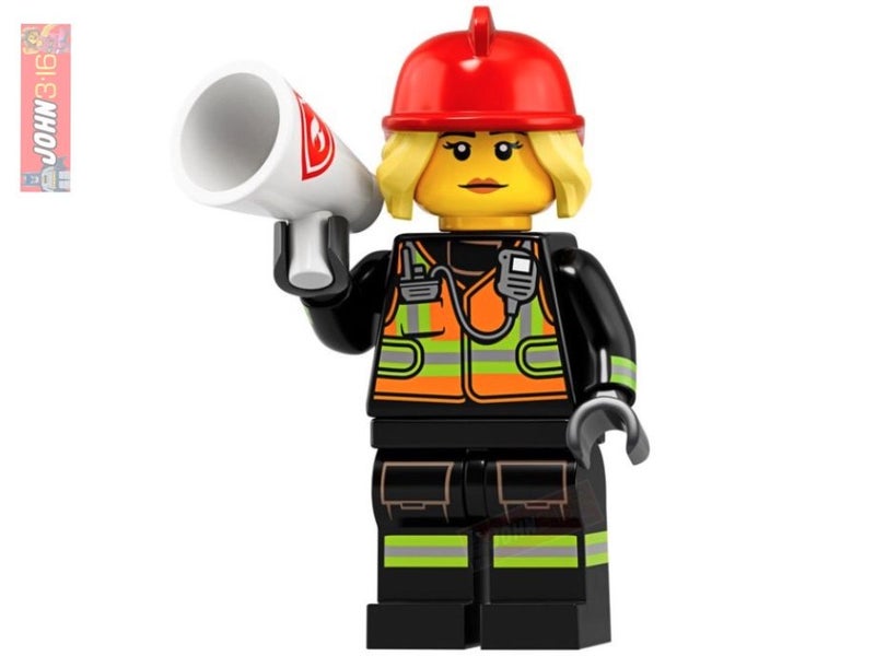 AWESOME SERIES 19 LEGO COLLECTIBLE MINIFIGURE - FEMALE FIRE FIGHTER Carousel 1