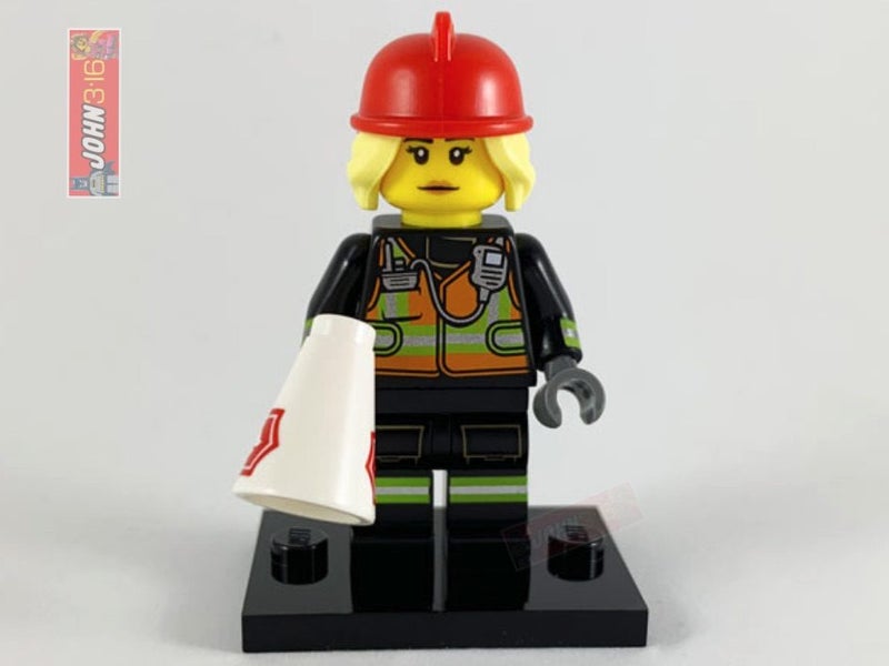AWESOME SERIES 19 LEGO COLLECTIBLE MINIFIGURE - FEMALE FIRE FIGHTER Carousel 2