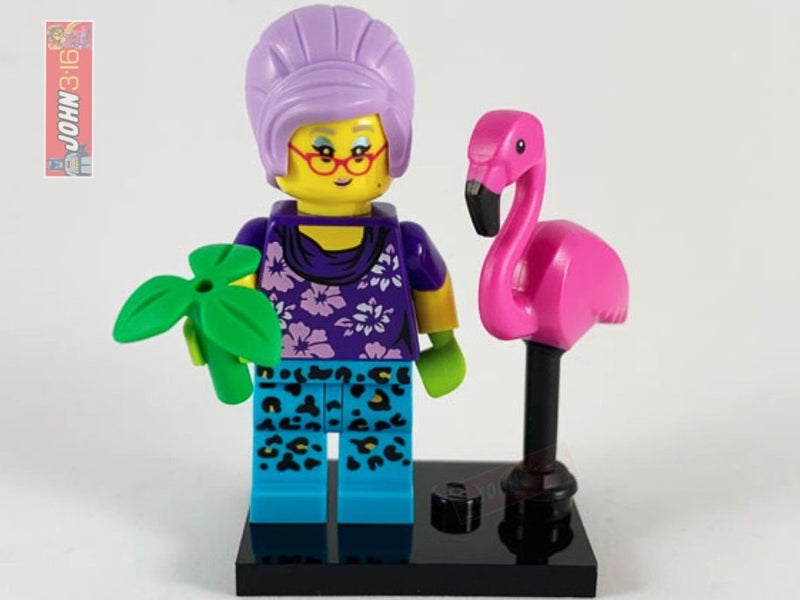 AWESOME SERIES 19 LEGO COLLECTIBLE MINIFIGURE - GARDENER with PINK FLAMINGO Carousel 2