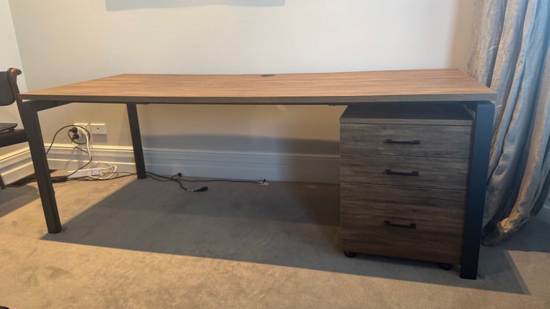 Two Office desks 2000x800 with matching 3-drawer credenzas Carousel 1