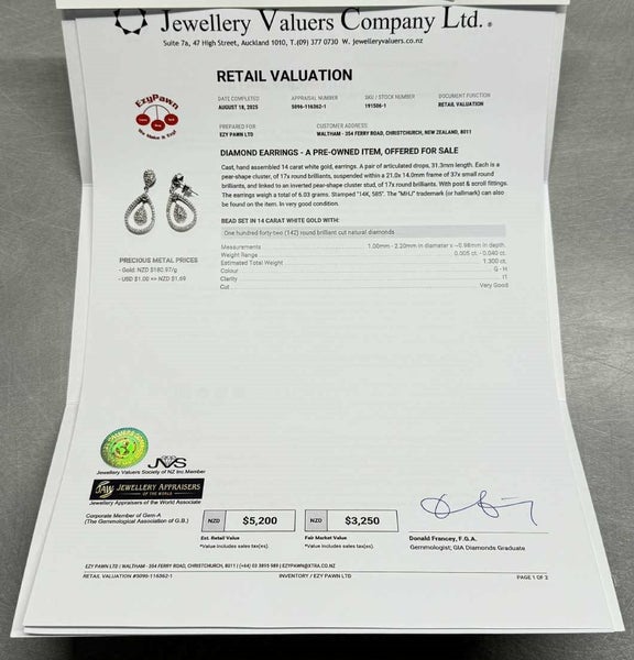 14ct White Gold Diamond Drop Earrings – Timeless & Elegant Carousel 7