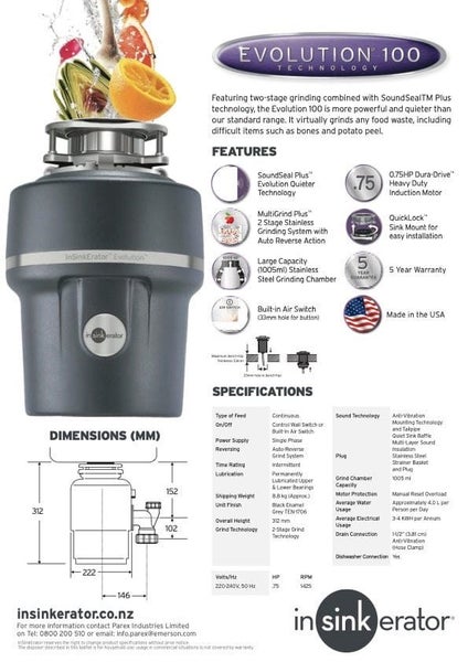 Insinkerator Evolution 100 Waste Disposal Unit Carousel 2