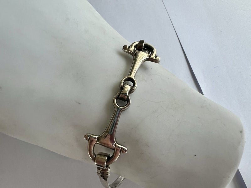 New Sterling Silver Horse Bit Bangle #V261 Carousel 4