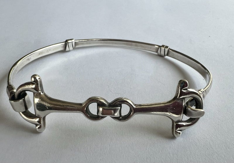 New Sterling Silver Horse Bit Bangle #V261 Carousel 1