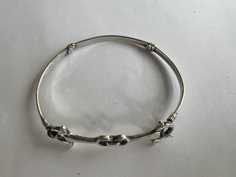New Sterling Silver Horse Bit Bangle #V261 Carousel 2