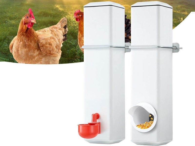Chicken Feeder Water Dispenser Automatic Poultry Food Drinker 4L NZ Clearance Carousel 1