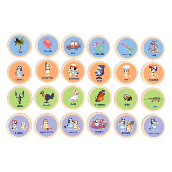 Bluey - Wooden Charades Set (26 Pieces), Activity Toy, Suitable for Ages 3+ Carousel 1