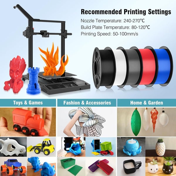 PETG Filament 1.75mm 1KG, 3D Printer Filament PETG, White Carousel 7