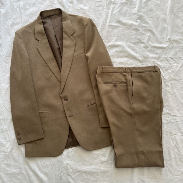 Vintage 1970s Hallensteins By Town Style Polyester Suit NZ Made Carousel 1