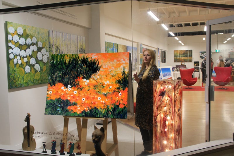 ART painting Landscape acrylic New canvas original Flower river 120x 90cm Carousel 1