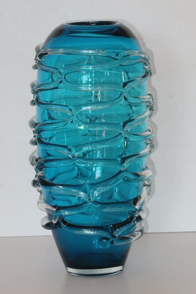 ***SUPER STUNNING LARGE TURQUOISE GLASS VASE*** Carousel 1