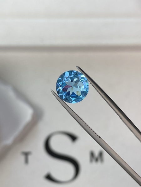 $1 RES ~ $1626 Buy Now * 3.56ct Swiss Blue Topaz Carousel 1