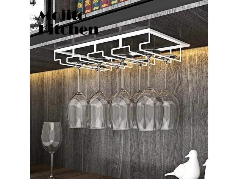Wine Glasses Holder Bartender Stemware Hanging Rack Under Cabinet Organizer Carousel 1