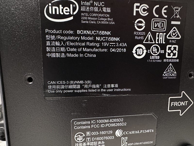 Intel NUC Intel Core i5 - 8GB RAM - 128GB SSD Windows 11 Pro NUC7i5BNK63668949560833114