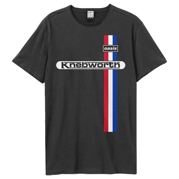 Oasis Knebworth Stripes Amplified Charcoal T Shirt Carousel 1