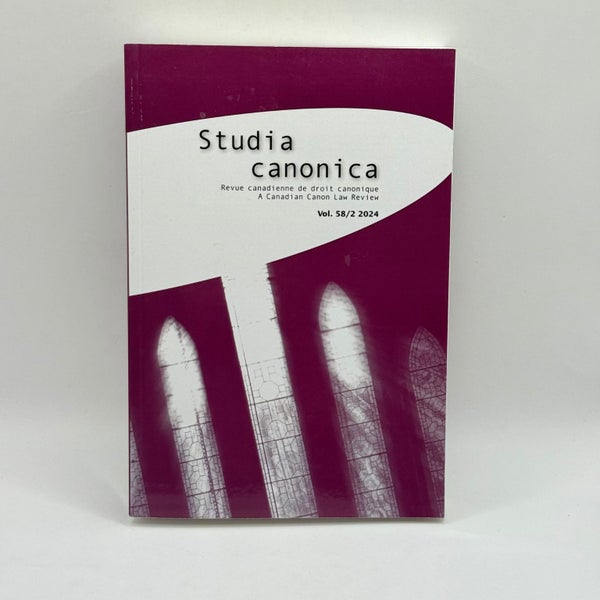 Studia Canonica A Canadian Canon Law Review Vol. 58/2 2024 Carousel 1