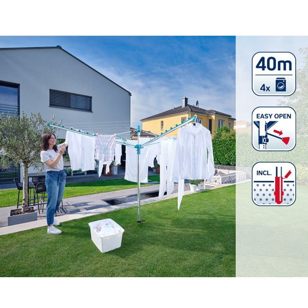 Leifheit Linomatic 400 Easy Rotary Washing Line (40m) White Carousel 2