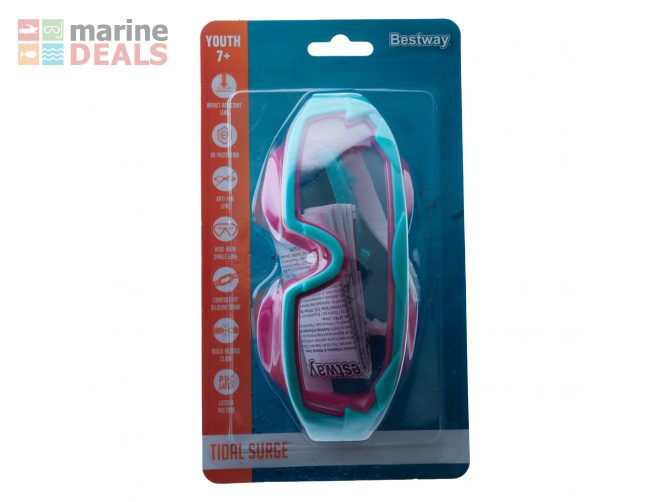 Bestway Tidal Surge Kids Swimming Goggles Pink/Aq… Carousel 2