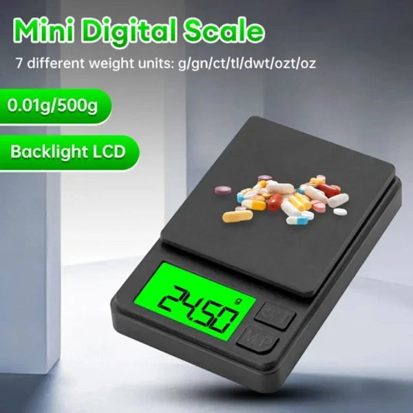Mini high-precision LCD digital pocket scale 1kg/0.1g 500g/0.01g Carousel 2
