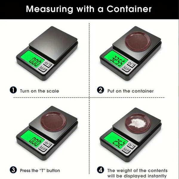 Mini high-precision LCD digital pocket scale 1kg/0.1g 500g/0.01g Carousel 3