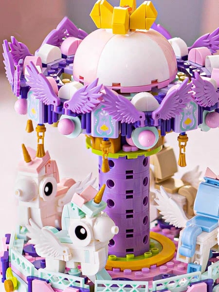WLtoys 3001 874pcs Carousel Music Box Building Blocks Home Decoration Carousel 6