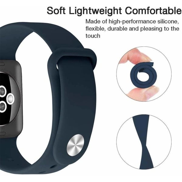 42mm/41mm/40mm/38mm - 4 Pack Silicone Sport Band for Apple Watch [WTAGEN00001B] Carousel 9