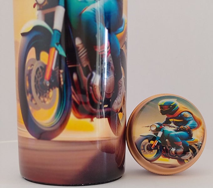 Pure Copper Water Bottle 1L Ayurvedic Handmade Motorbike Rider Design Carousel 6