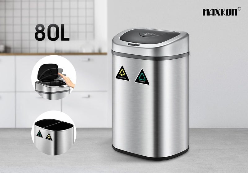 80L Rubbish Bin Waste Can Kitchen Carousel 1