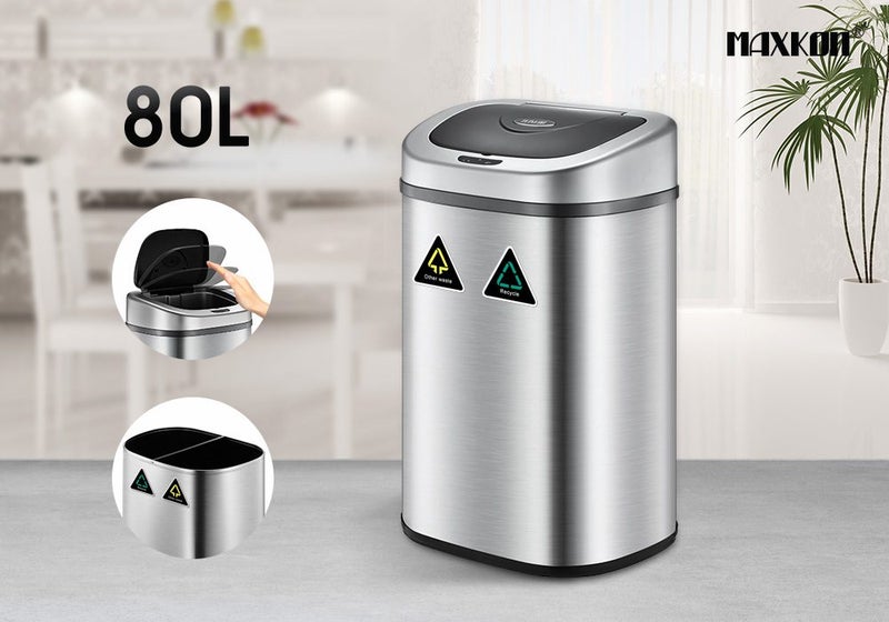 80L Rubbish Bin Waste Can Kitchen Carousel 2