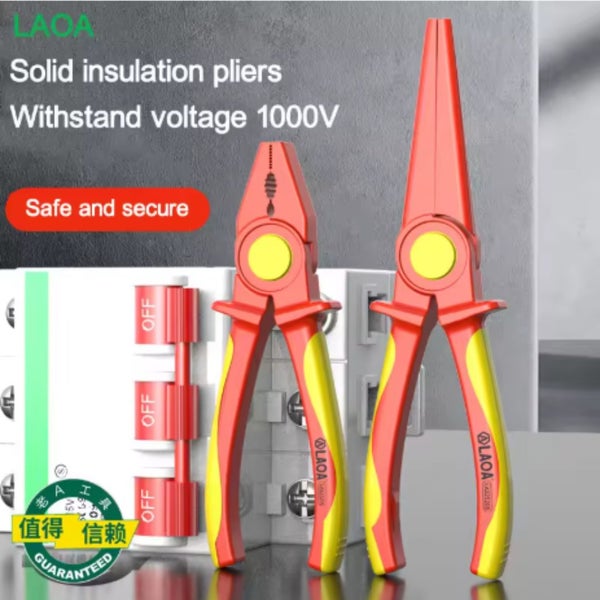 LAOA Solid insulated plastic pliers 1000V high voltage resistant non-slip handle Carousel 1