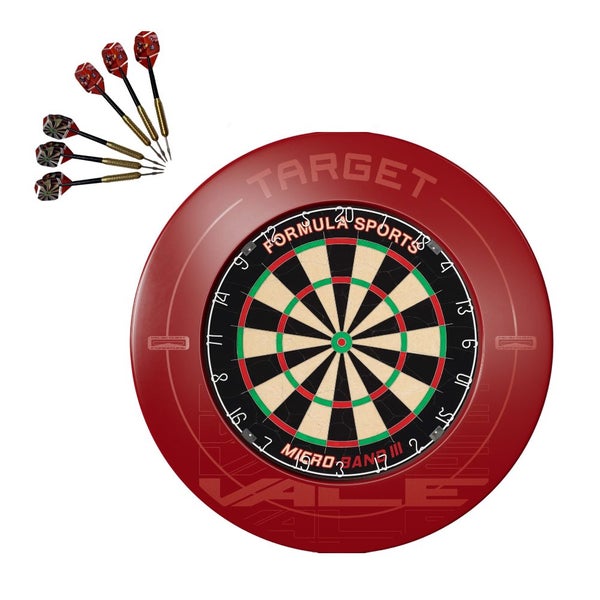 Formula Micro Band 3 Dart Board + Target Vale Surround + Darts Set Carousel 1