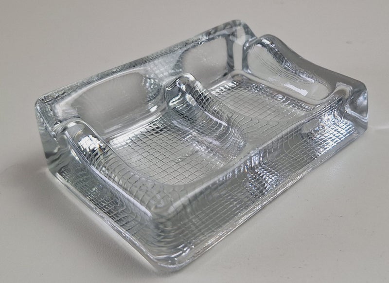 +++ VINTAGE GLASS DOUBLE INKWELL WITH PEN REST - MADE IN ENGLAND +++ Carousel 2
