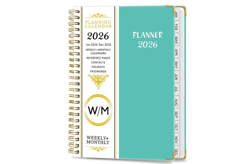 2026 Planner Weekly Monthly A5 Daily Organizer January to December Notebook-Cyan Carousel 2