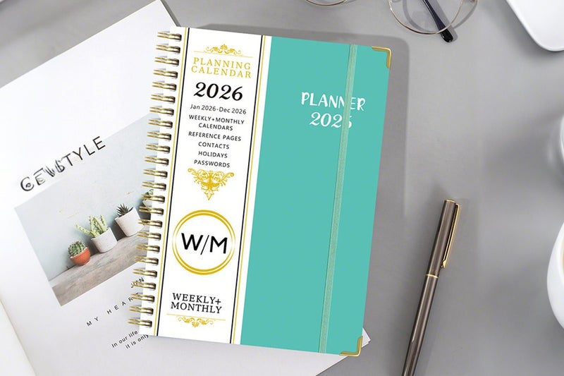 2026 Planner Weekly Monthly A5 Daily Organizer January to December Notebook-Cyan Carousel 6