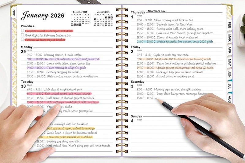 2026 Planner Monthly A5 Daily Organizer January to December Notebook -Black Carousel 5