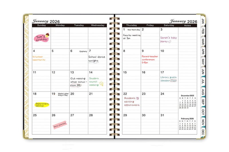 2026 Planner Monthly A5 Daily Organizer January to December Notebook -Purple Carousel 6