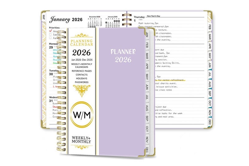 2026 Planner Monthly A5 Daily Organizer January to December Notebook -Black Carousel 1