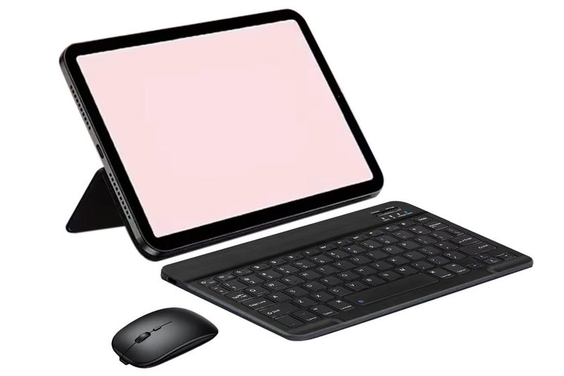 Slim Portable Wireless Bluetooth Keyboard Mouse Combo for Tablet Laptop -Black Carousel 1