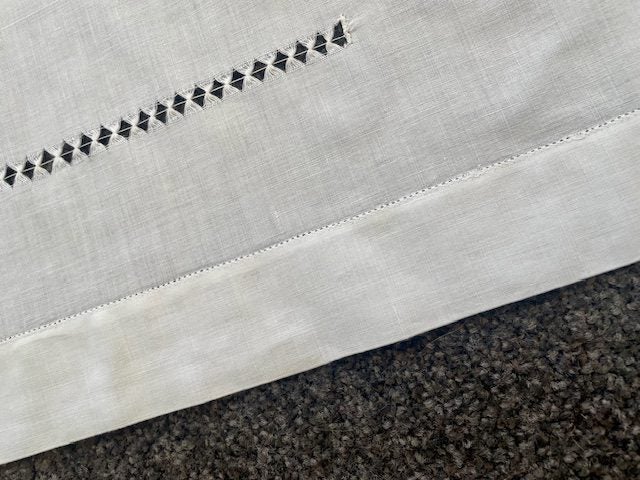 A fabulous white-worked vintage Linen Tablecloth Carousel 5