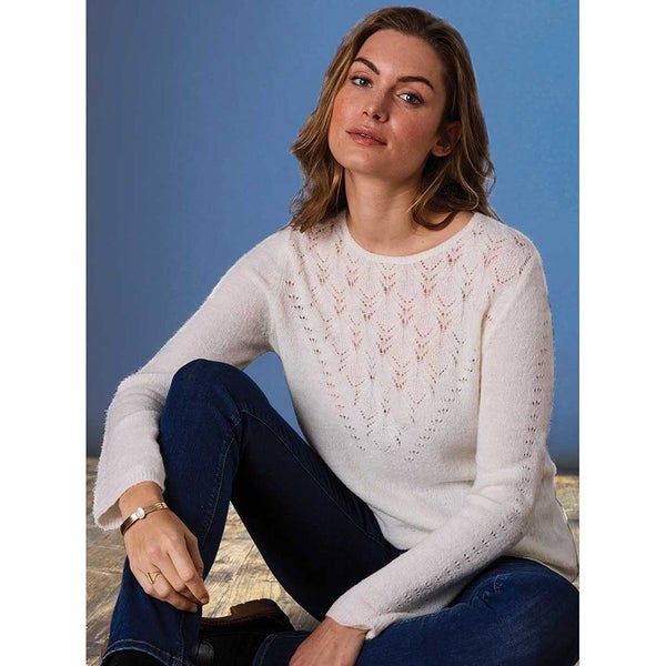 Alpaca blend spring jumper - eggshell - M -beautiful jumper64186687715714110