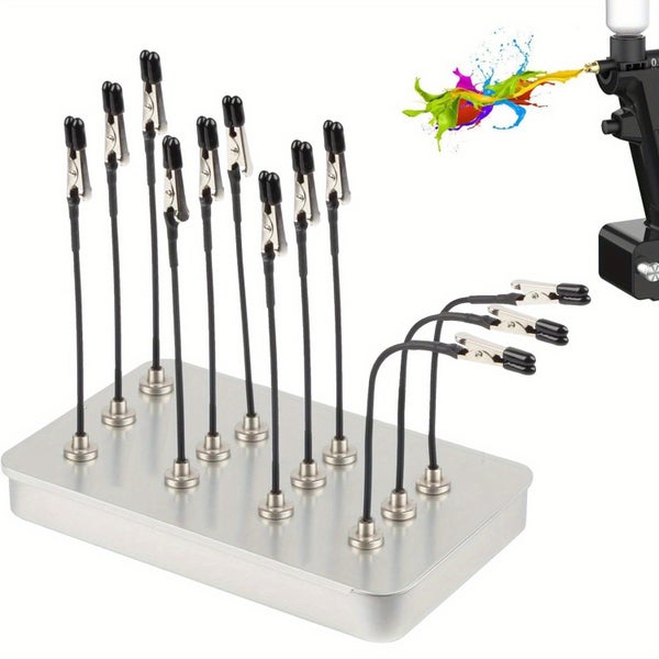Magnetic Model Painting Clips Hobby Spray Clamps with Storage Box Carousel 1