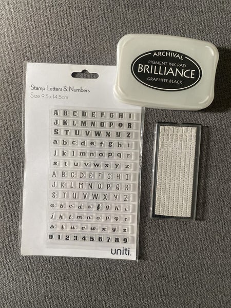 DIY Letter / Number / Symbol Stamps & TSUKINEKO Brilliance Pigment Ink Pad Carousel 1