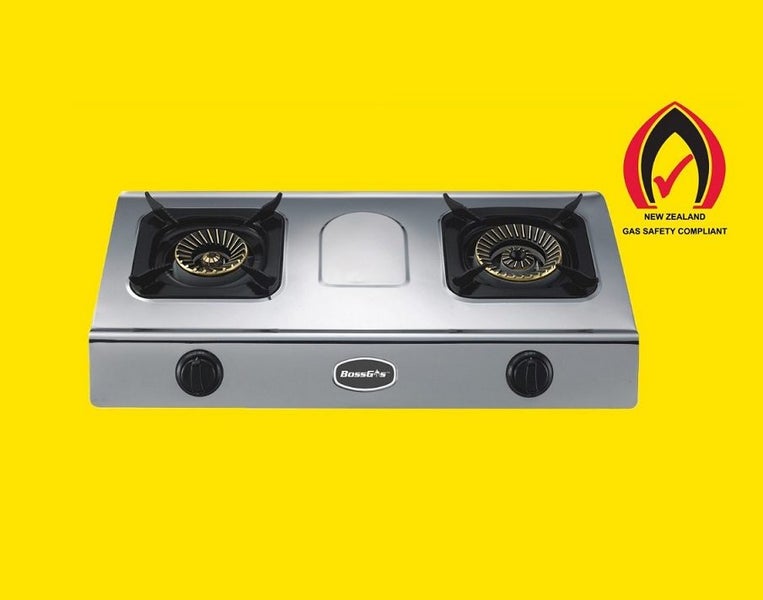 Double Burner Auto Ignition Stainless Steel Panel Gas Stove 2-01SRBP-1 Carousel 1