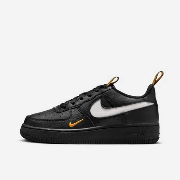 Nike Air Force 1 LV8 GS AF1 Black University Gold Kids Youth Casual HF0095-001 Carousel 2