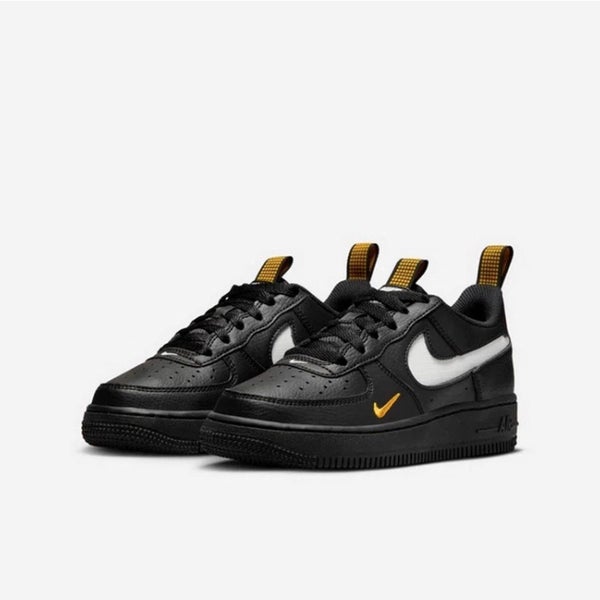 Nike Air Force 1 LV8 GS AF1 Black University Gold Kids Youth Casual HF0095-001 Carousel 16