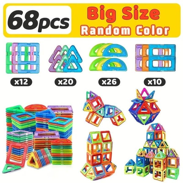 68 Pcs Large Magnetic Building Creative Play Set - NZ Stock Carousel 2