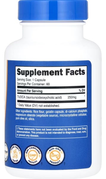 TUDCA 250 MG 60 CAPS - UTILISE FAT, GALLBLADDER, LIVER, NEURO PROTECTIVE - E0728 Carousel 2