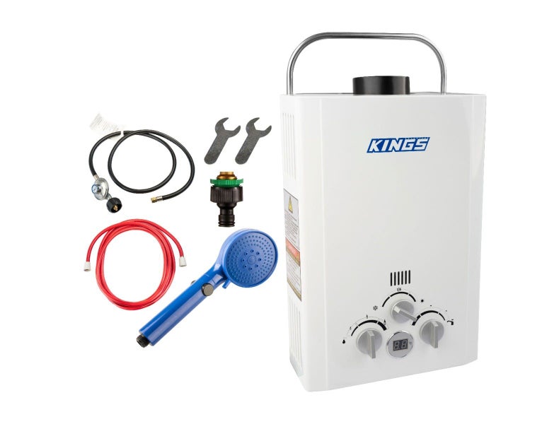 Kings Portable Gas Hot Water System | Camping Shower Water Heater | Tankless Carousel 1