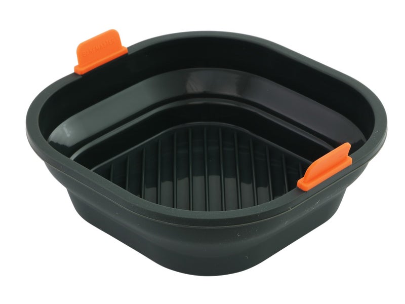 21cm Square Air Fryer Insert Basket - Collapsible Silicone Tray Carousel 1